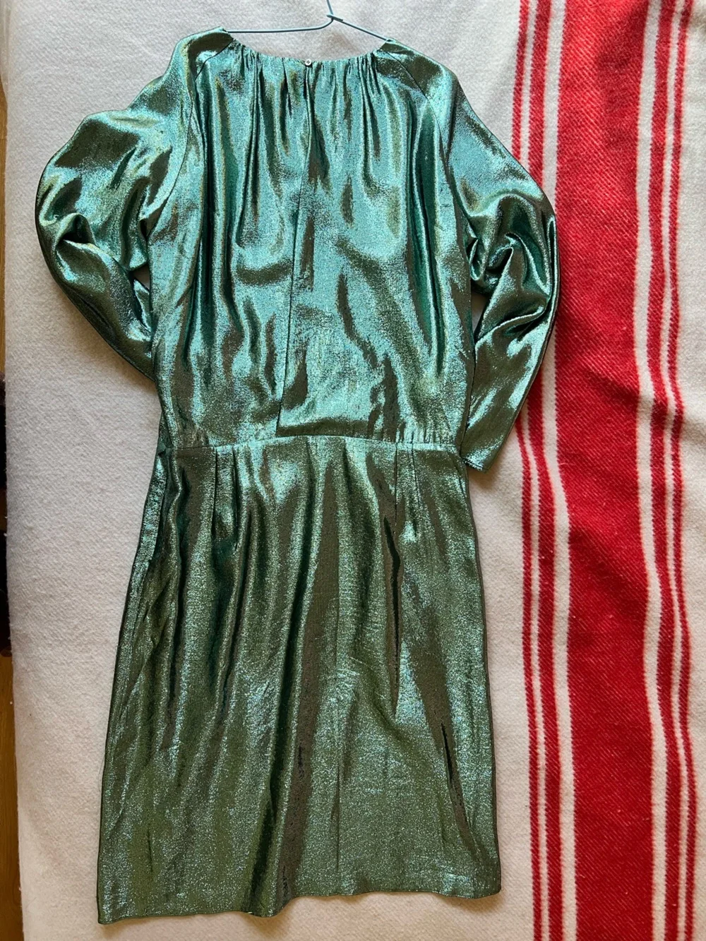 Metallic Green Long-Sleeve Midi Dress European brand - Picture 2 of 9